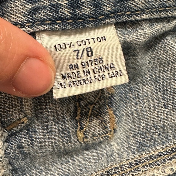 Vintage 90s Repair Denim Shorts | High Rise | Y2K Grunge | Size 7/8 - Picture 4 of 5